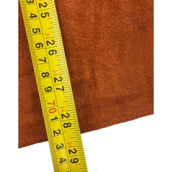 Chicos Womens Blazer Jacket Size 3 US XL Orange Suede Leather Single Breasted - Picture 6 of 7